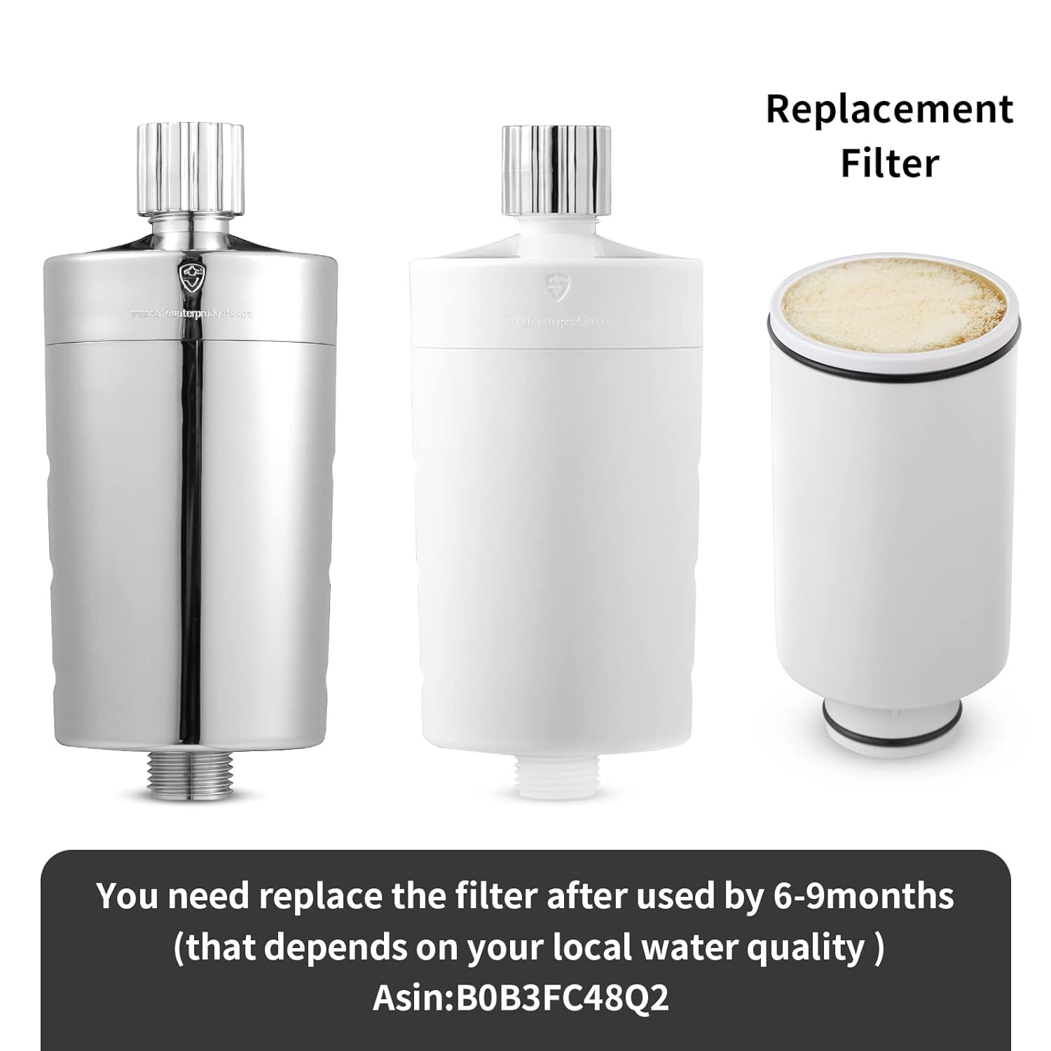 legionela in-Line Shower Head Filter High Pressure Water Softer Filter Removed 99.99999% of Harmful Substance SS-881 Max (C)