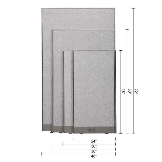GOF Office Partition Single Panel (48"w x 60"h) 4ft x 5ft