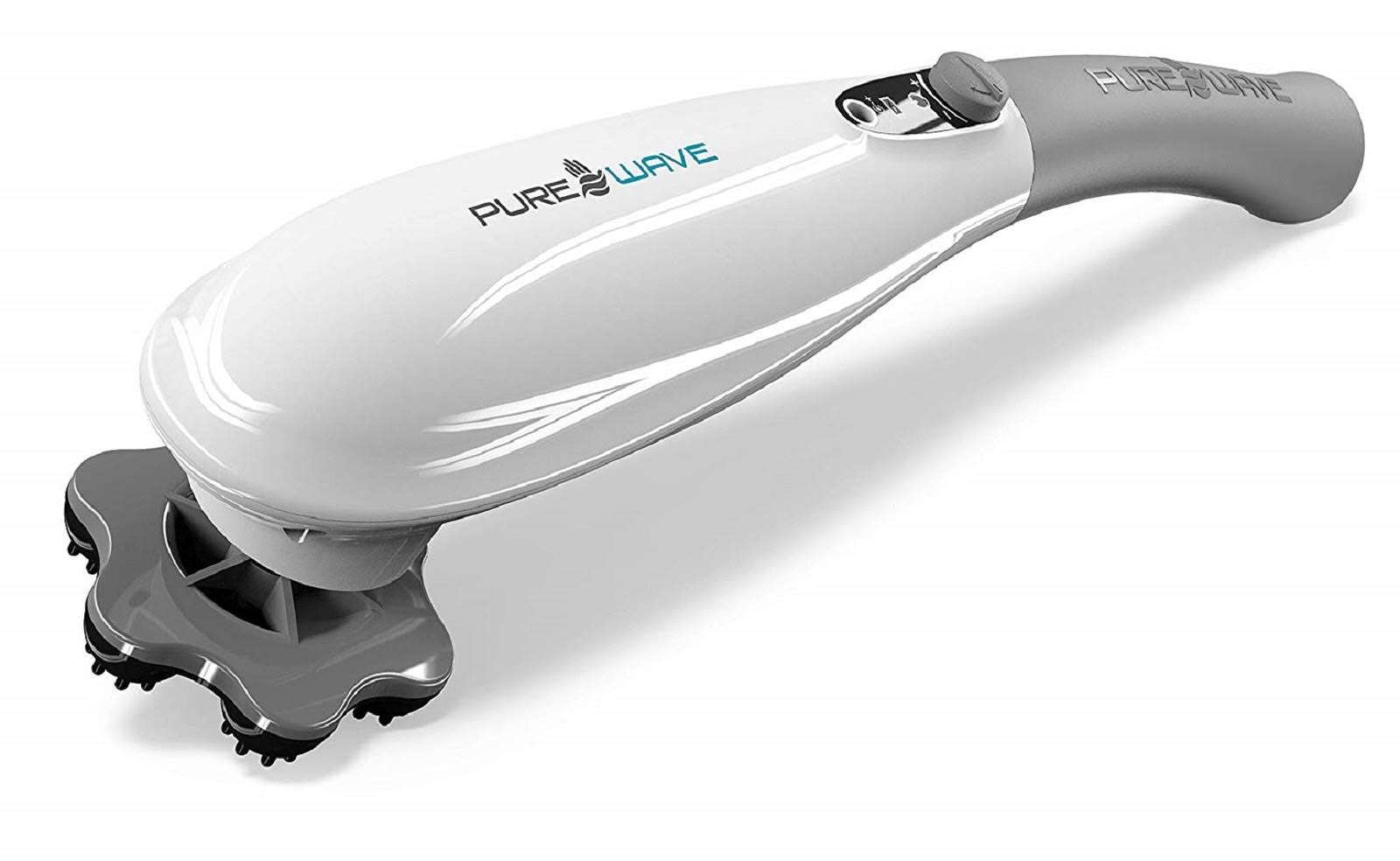 Pure-Wave CM5 Extreme Power Neck, Back u0026 Foot Percussion Massager Handheld (White)