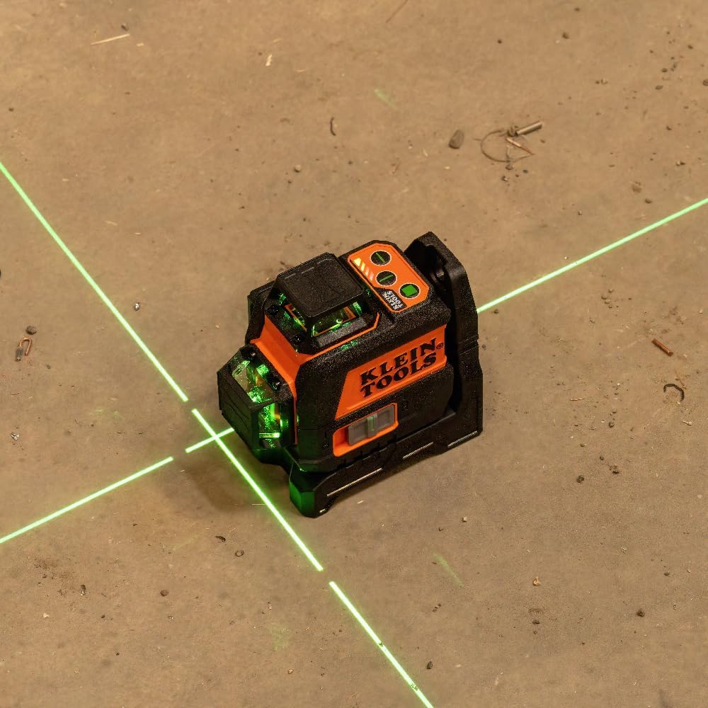 Klein Tools 93CPLG Compact Self-Leveling Laser Level, Bright Green 360-Degree Laser Planes, Rechargeable, Magnetic Mount