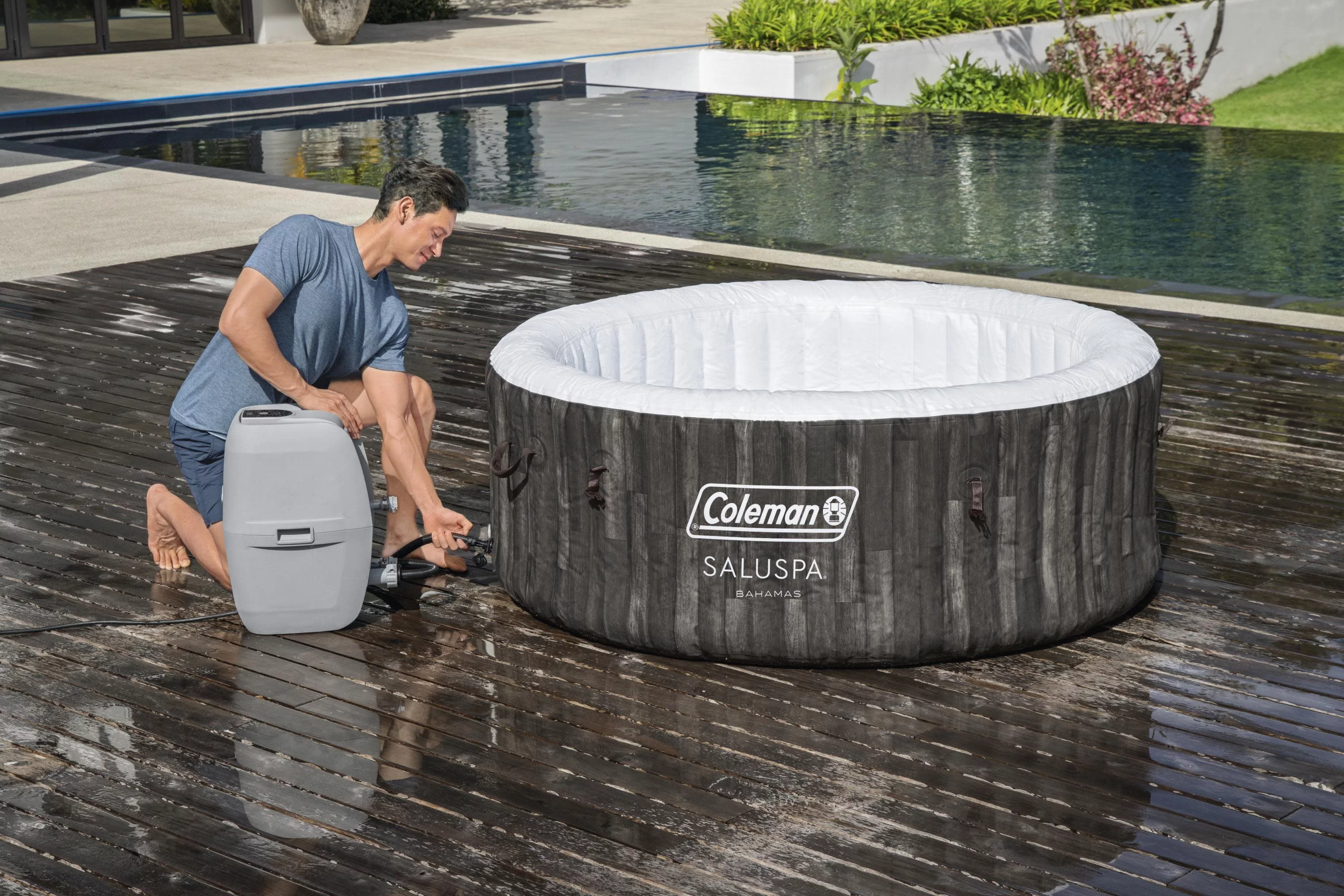 Coleman 71 x 26 Bahamas AirJet Spa Outdoor Inflatable Hot Tub