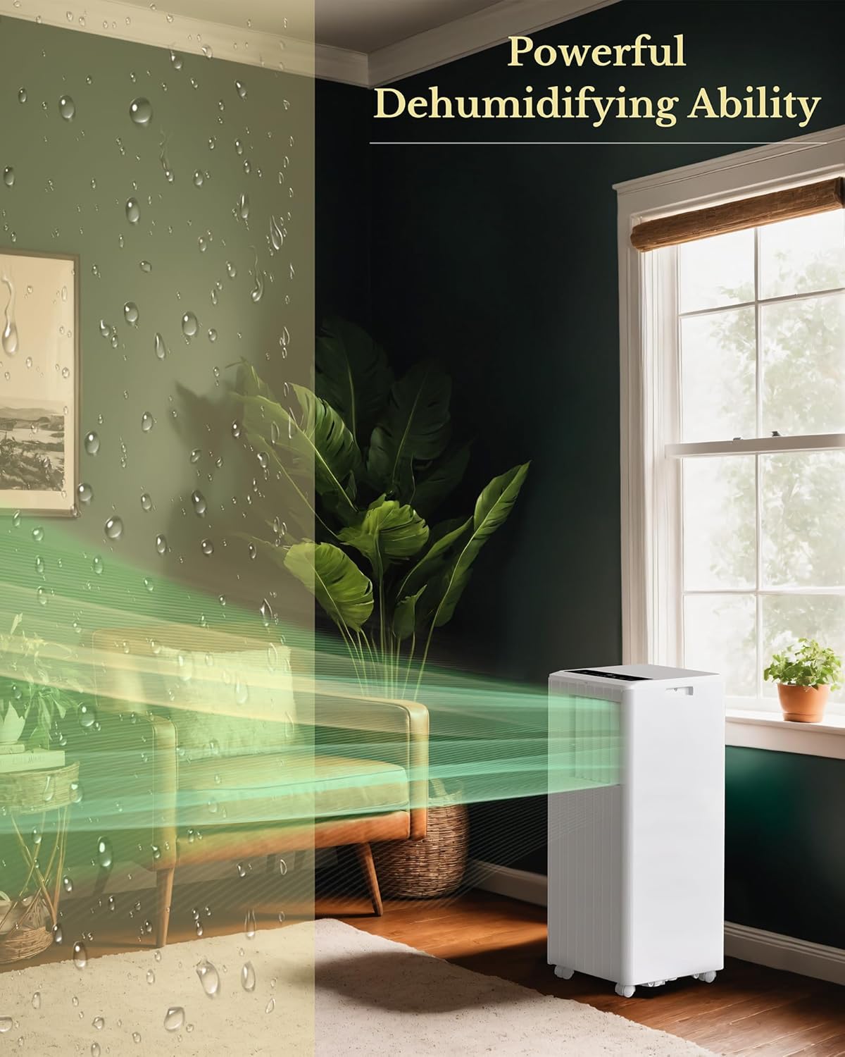 KYBOIT 8000 BTU Portable Air Conditioner with Remote Control,Silent Indoor Portable Air Conditioner for Rooms up to 350 Sq.Ft,Portable AC with 3-in-1 Mode,White