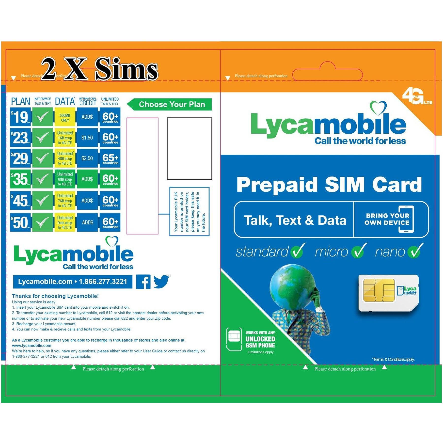 Lyca Mobile Prepaid SIM Card