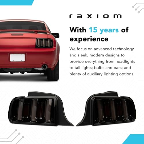 Raxiom Gen5 Tail Lights; Black Housing; Smoked Lens (05-09 Mustang)
