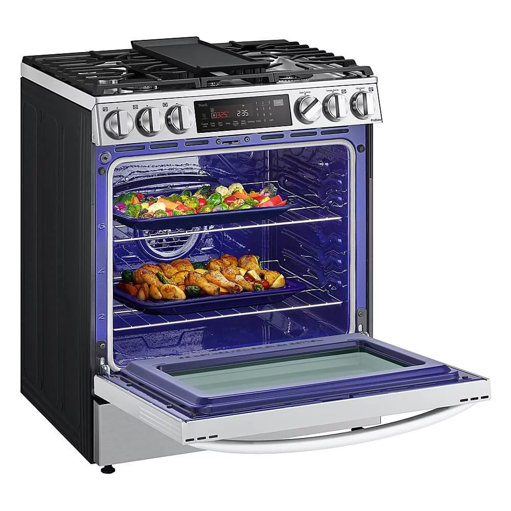 Lg Lsdl6336 30" Wide 6.3 Cu. Ft. Slide In Smart Dual Fuel Range - Stainless Steel