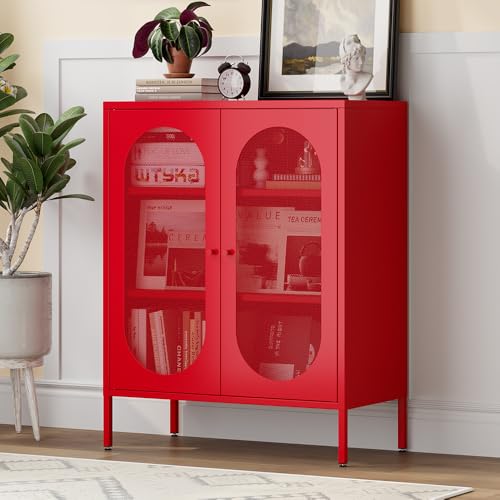 2 Door Metal Locker Storage Accent Cabinet with 2 Adjustable Shelves,Blue Garage Storage Cabinet Cupboard lockers for Garage