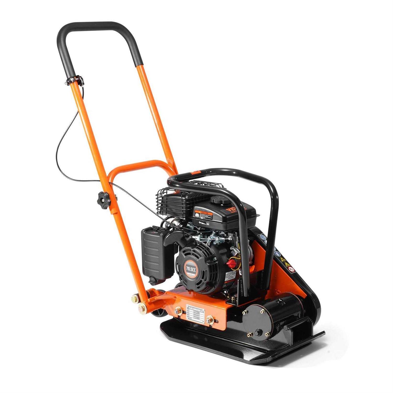 VEVOR Plate Compactor 2.8 HP 78.5cc Gas Engine 5,250 Vpm 1,920 lbs Force Vibratory Compaction Tamper with 18.7 x 11.8 inch Plate for Walkways - Shop Hardware Tools Online Store