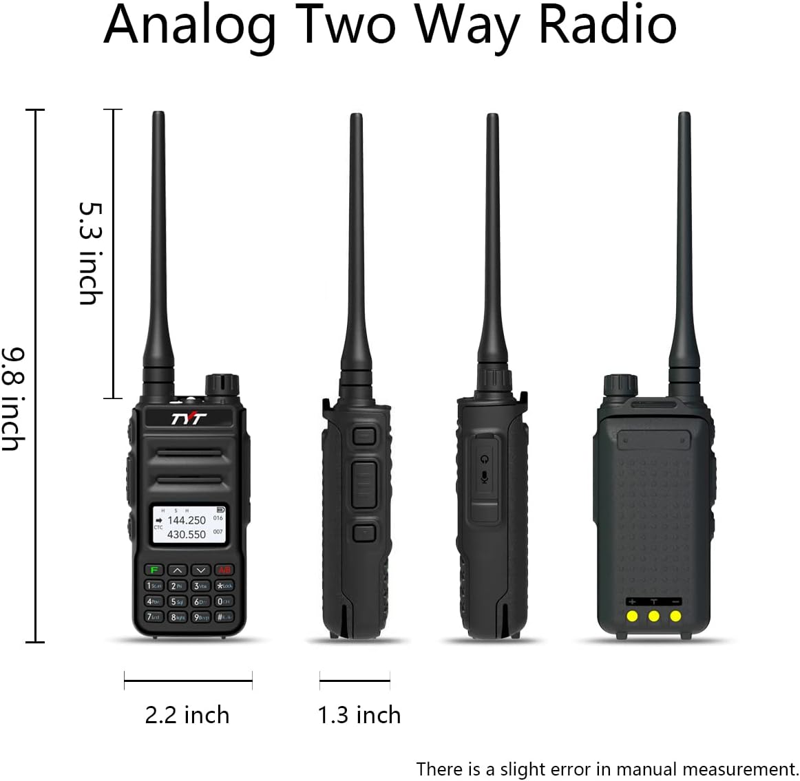 TYT TH-UV88 Ham Radio Handheld Two Way Radio Analog Amateur Dual Band VHF UHF Walkie Talkies for Adults Long Range, Rechargeable, 200 Channels, Scanner, LCD Display, DTMF, CTCSS/DCS, Support Chirp Pack of 2