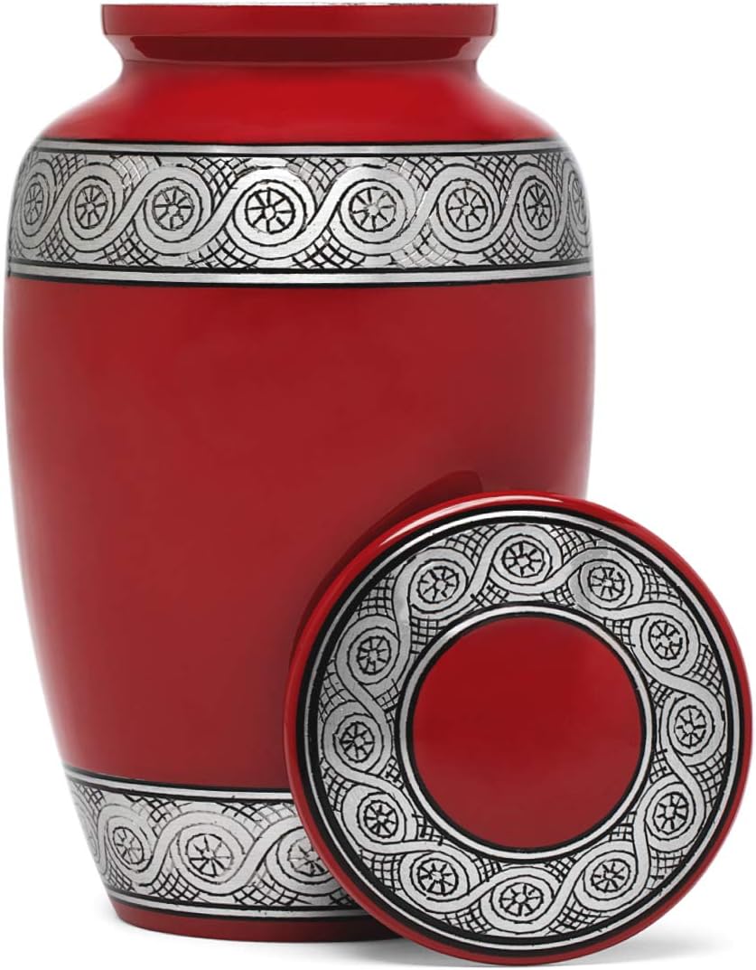 Eternal Harmony Cremation Urn for Human Ashes | Memorial Urn Carefully Handcrafted with Elegant Finishes to Honor and Remember Your Loved One | Adult Urn Large Size with Beautiful Velvet Bag (Blue)