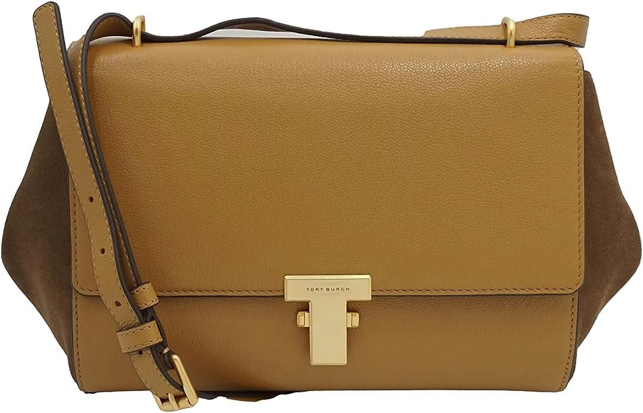Tory Burch 80333 Tiramisu Brown Gold Hardware Juliette Women's Suede/Leather -Satchel Bag