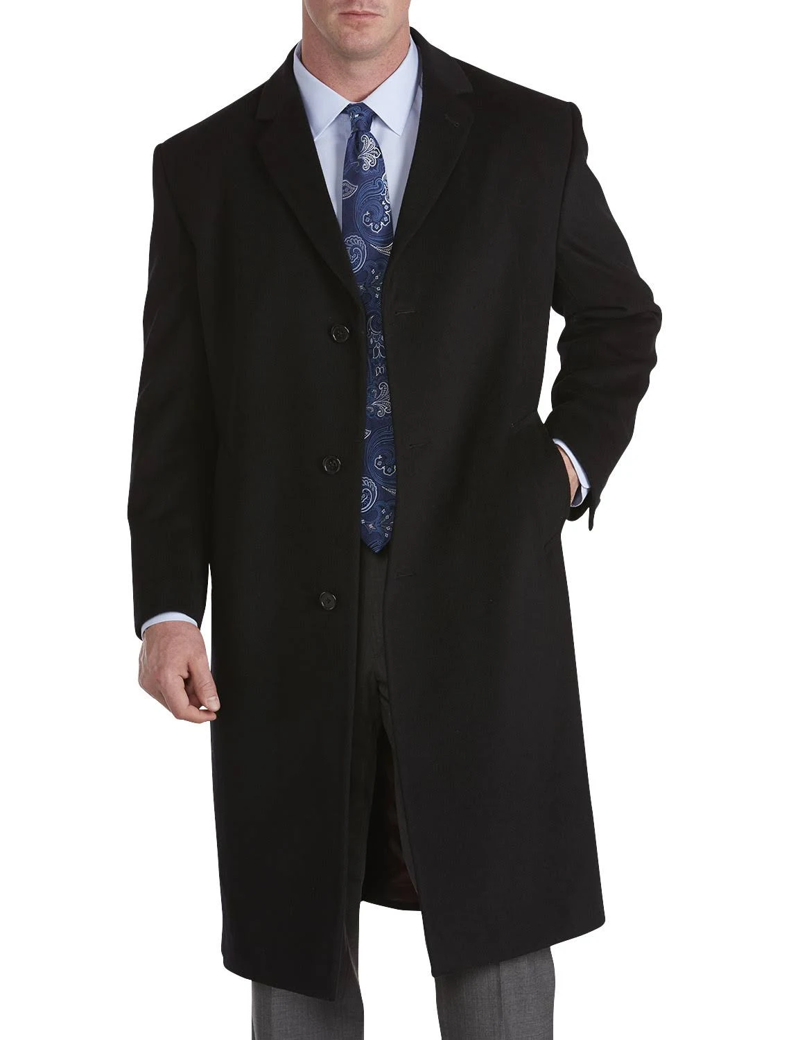 Jean-Paul Germain Sander Topcoat, Men&s, Size: 56, Black