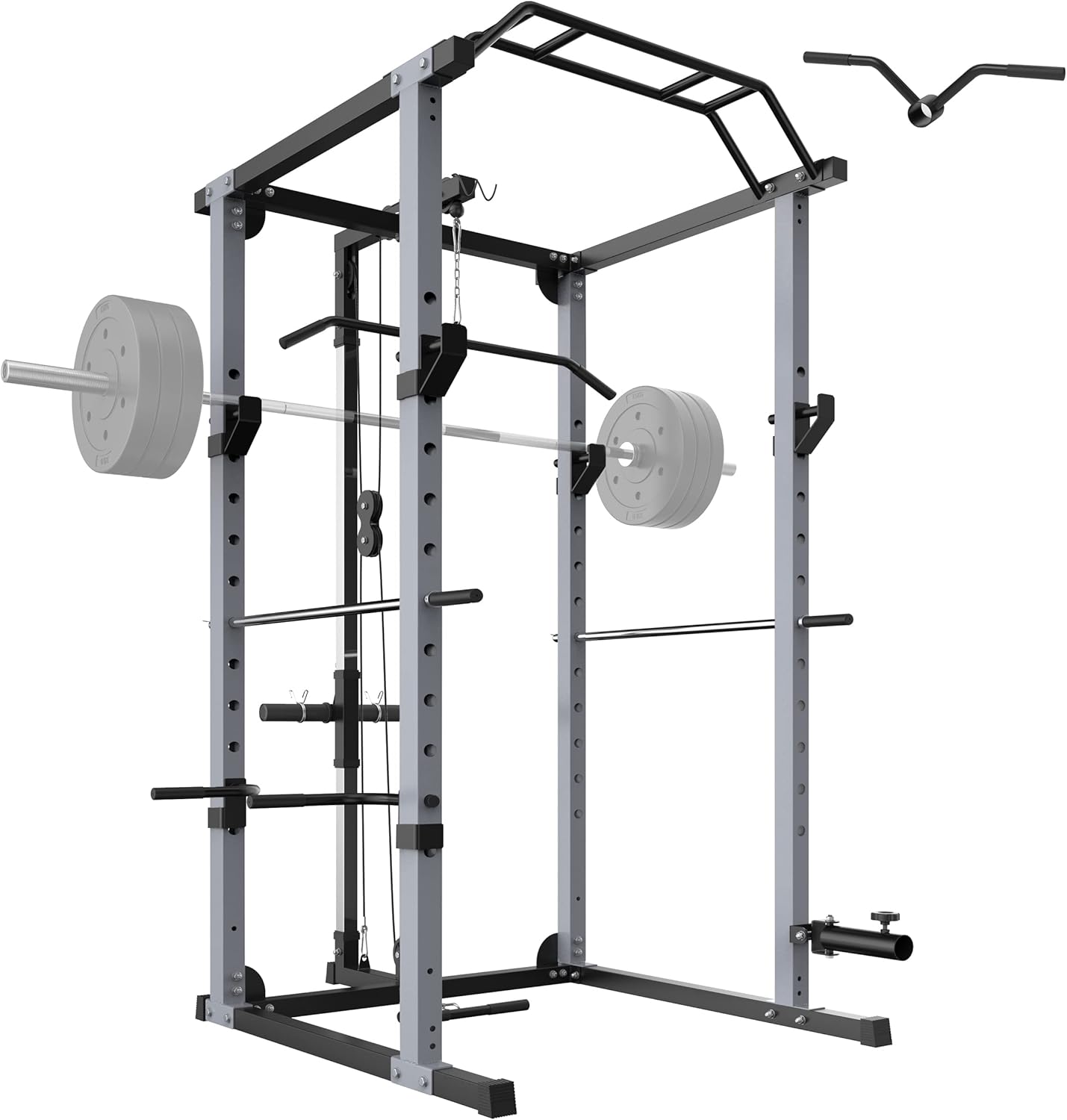 MAJOR LUTIE Smith Machine, Power Cage with LAT Pull-Down Pulley System and Squat Rack for Total Body Training Garage & Home Gym Equipment