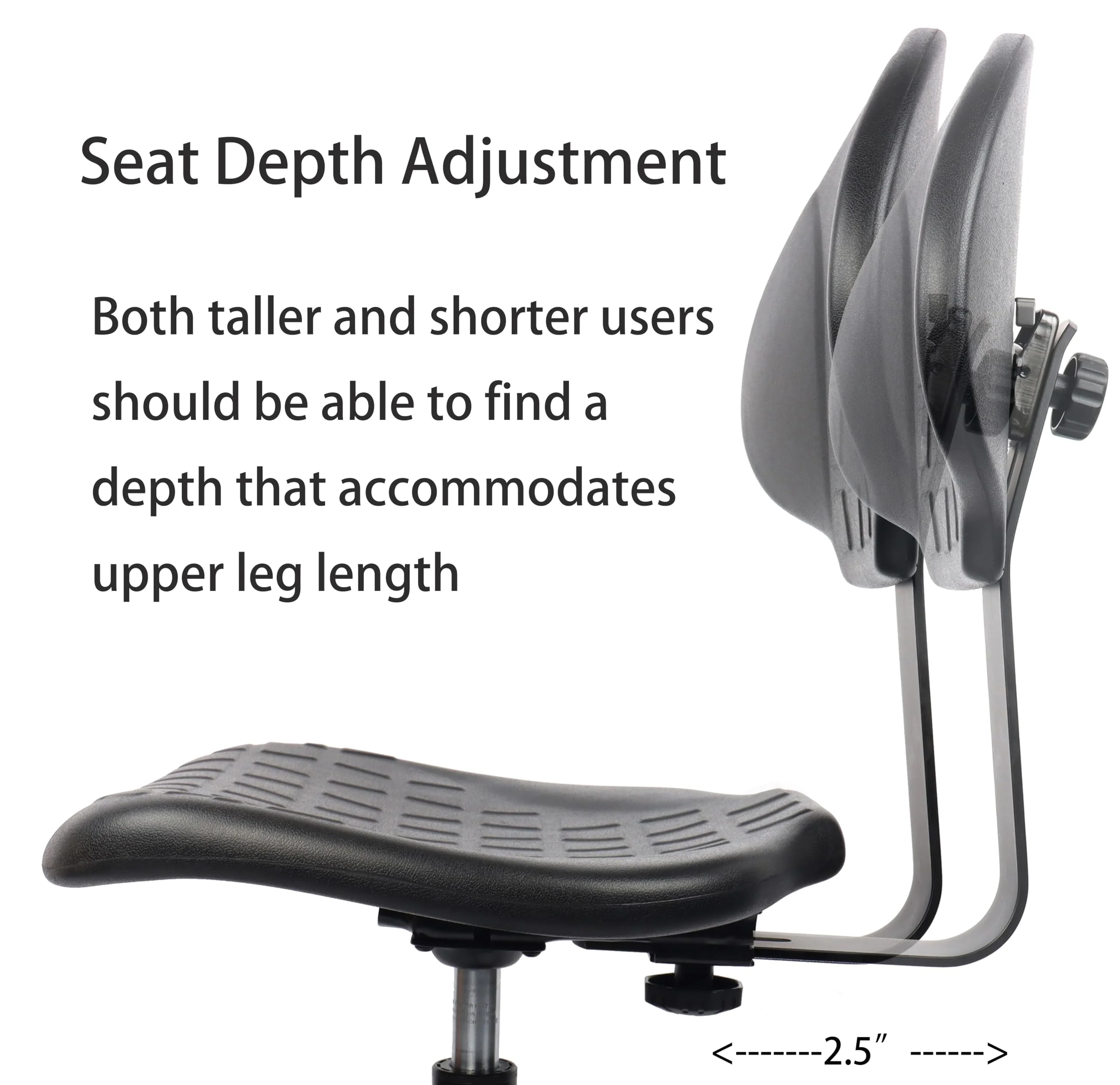 TAKE UR SEAT Deluxe Polyurethane Drafting Lab Stool Chair, 18" Adjustable Footring, 10" Adjustable Height, 450 lbs seat Capacity, Heavy Duty, Built and Shipped Within 24 Hours (Self-Braking))