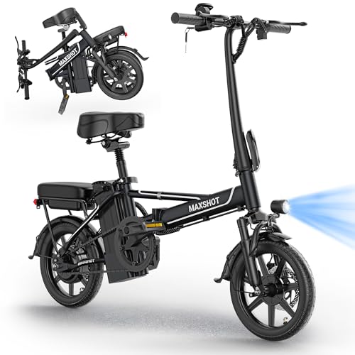 Electric Bike for Adults,14" Folding Ebike with Peak 750W Motor,Max 28/40 Miles Ranges up to 22 MPH.ebike with 499.2/749WH Removable Battery, Front & Rear Suspension