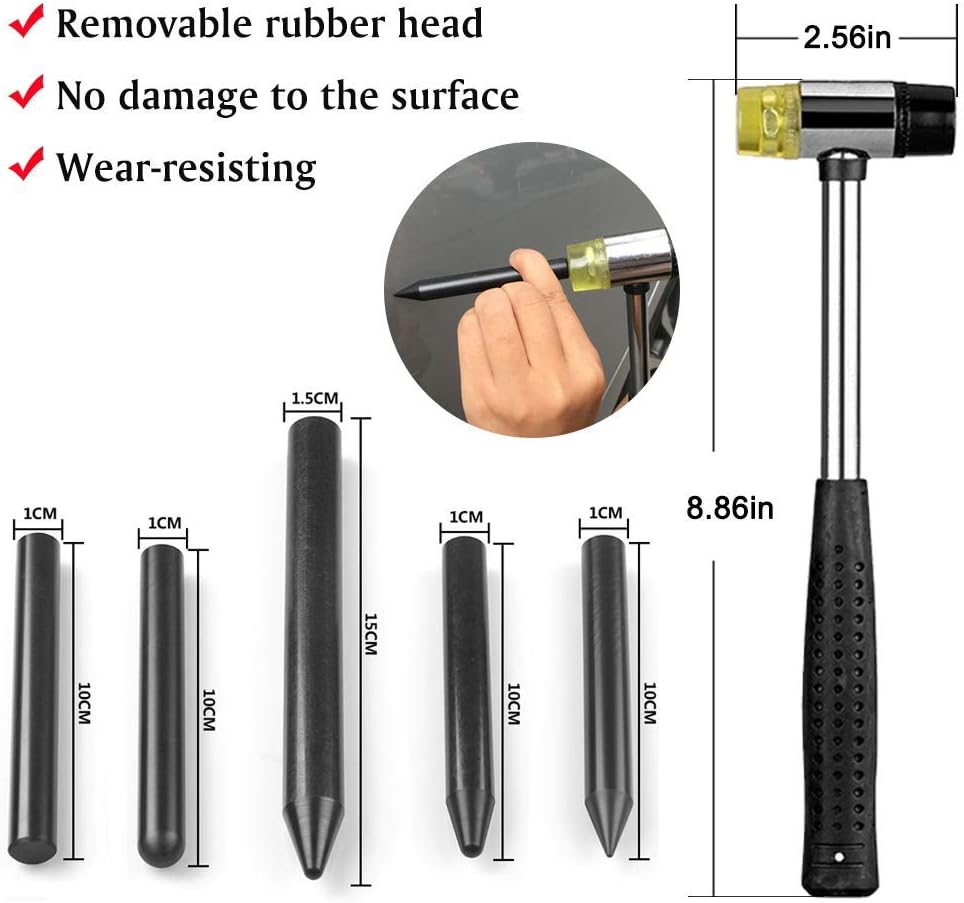 Manelord Auto Body Dent Repair Kit, Car Dent Puller with Golden Dent Puller for Auto Body Dent Removal, Minor Dent and Deep Dent Removal Pack of 2