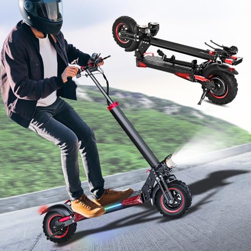 1200W Electric Scooter for Adults with Seat - Adults Electric Scooters 11" Offroad Escooter 34MPH Speed, 31-35 Miles Long Range Fast ElectricScooter for Commuting,48V 18Ah Folding E Scooter
