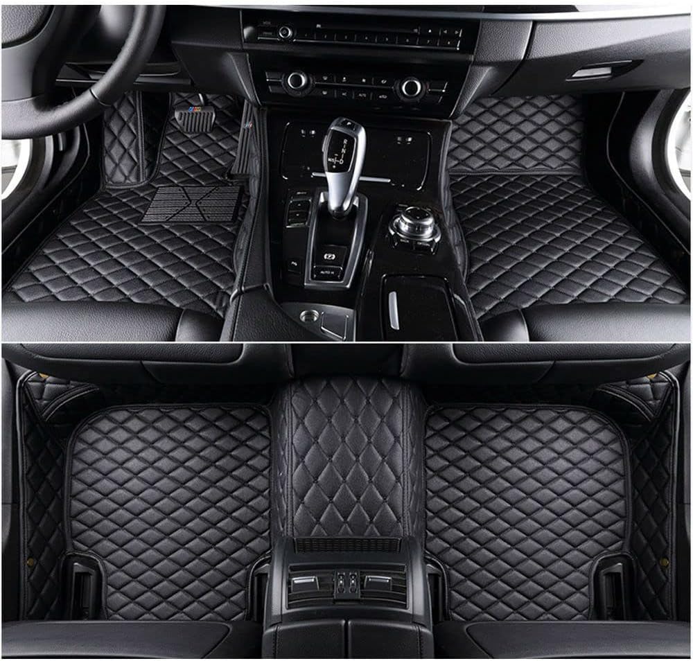 NYMCAR Custom car Floor Mats for BMW 1,2,3,4,5,6,7,8 Series X1,X2,X3,X4,X5,X6,X7,Z4 2000-2022 Car Full Coverage All Weather Pads Protection Non-Slip Leather Floor Liners (Black Blue)