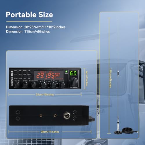Retevis Ailunce HS4 10 Meter Radio, High Power SSB Ham Radio Base Station, CW/SSB/AM/FM/PA Mode, Noise Reduction, Dual Watch, SWR Protection, Amateur Mobile Radio Transceiver for Emergency Response
