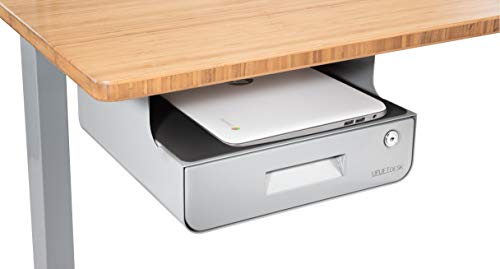 Locking Under Desk Drawer with Shelf (Black) by UPLIFT Desk
