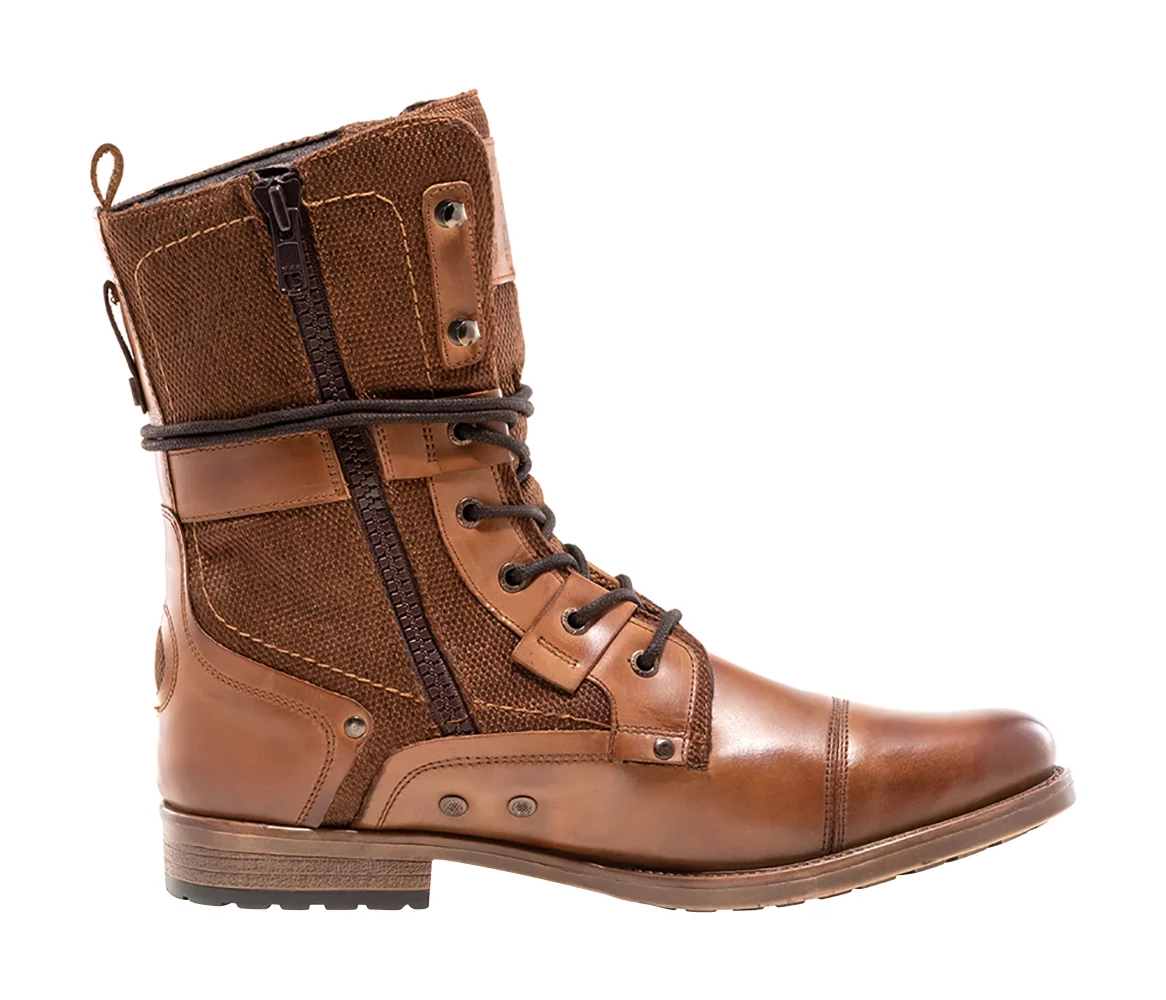J75 by Jump Deploy Light Weight Mid-calf Cap-toe Lace-up & Inside Zipper Combat Tactical Military Boots for Men