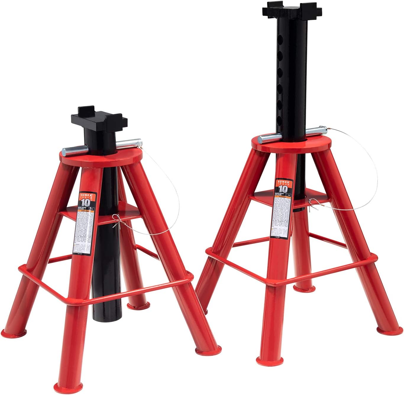 Sunex 1410 10-Ton, High Height, Pin Type, Jack Stands, Pair & Lisle 19852 Truck and Trailer Wheel Pan