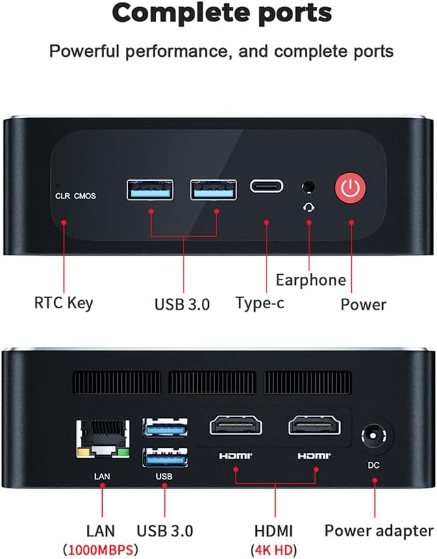 Beelink SER3 Mini PC AMD Ryzen 7 3750H 4C/8T Windows 11 Pro Desktop Computer, 8 GB RAM + 256 GB SSD, Radeon RX Vega 10 Graphics, Dual HDMI and USB-C 4K@60Hz Output, WiFi - BT, Auto Power On