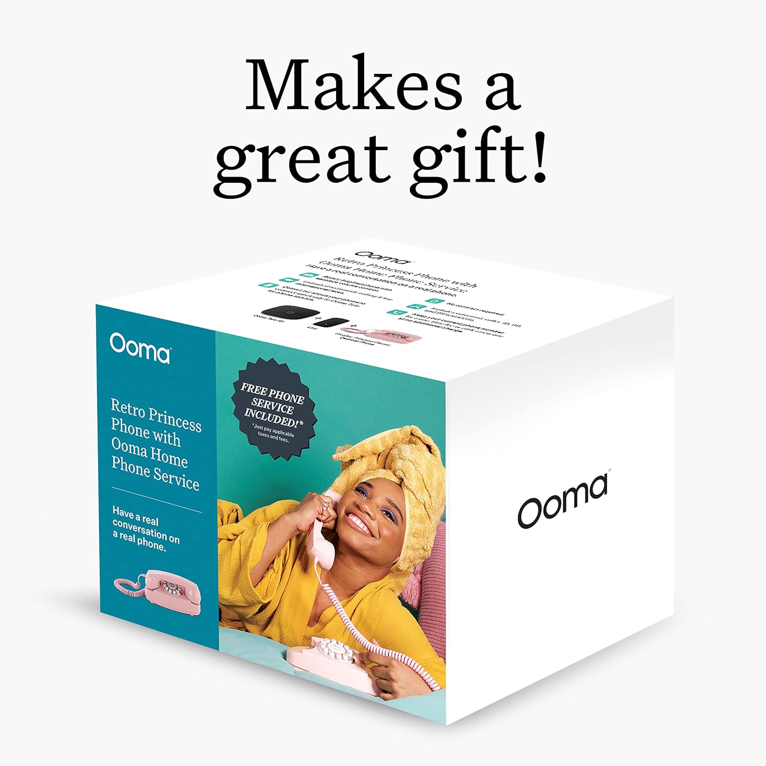 Ooma Telo Air 2 with Retro Princess Phone Bundle. Rotary Inspired handset. Includes Free Home Phone Service, Pay only Taxes and fees. Unltd Nationwide Calling. Call on The go with Free Mobile app.