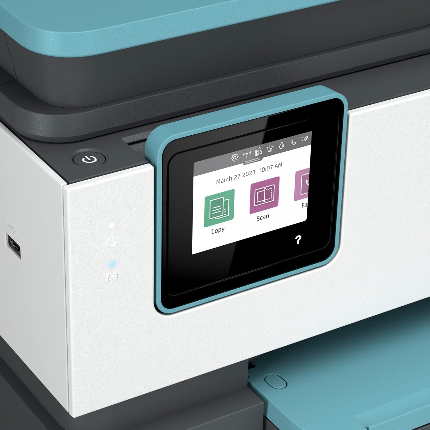 HP OfficeJet Pro 80 28e All-in-One Wireless Color Inkjet Printer for Home Office, Blue - Print Scan Copy Fax - 20 ppm, 4800 x 1200 dpi, 35-Sheet ADF, Auto 2-Sided Printing, Cbmou External Webcam