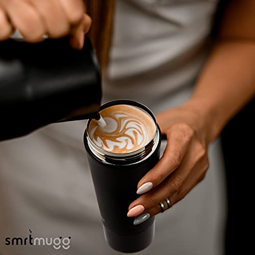 Heated Coffee Mug, All Day Battery Life, Battery Powered Travel Mug, Smart Mug, Great for Coffee and Tea, Fast Heating Technology, Portable Charger (Black 10 oz.)