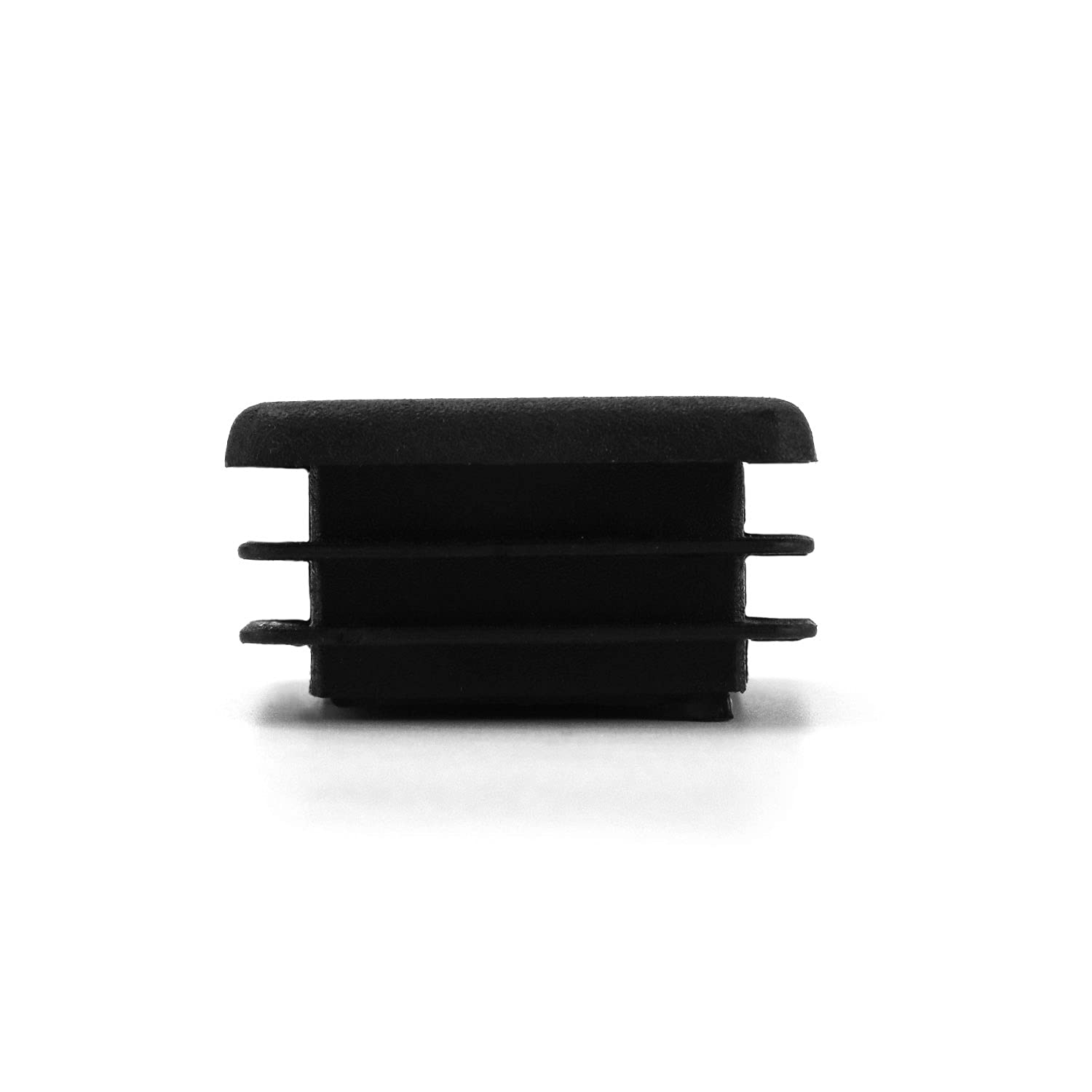 QWORK 10 PCS 1 X 2 Rectangle Black Plastic Plug End Cap for Pipe Tubing, Chair Leg