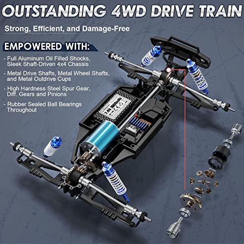 HAIBOXING 1/12 Scale Brushless RC Cars 903A, 4X4 Off-Road RC Monster Truck with Fast Remote Control of 55KM/H Top Speed, Hobby Grade RTR RC Vehicles All Terrain for Adults, Boys