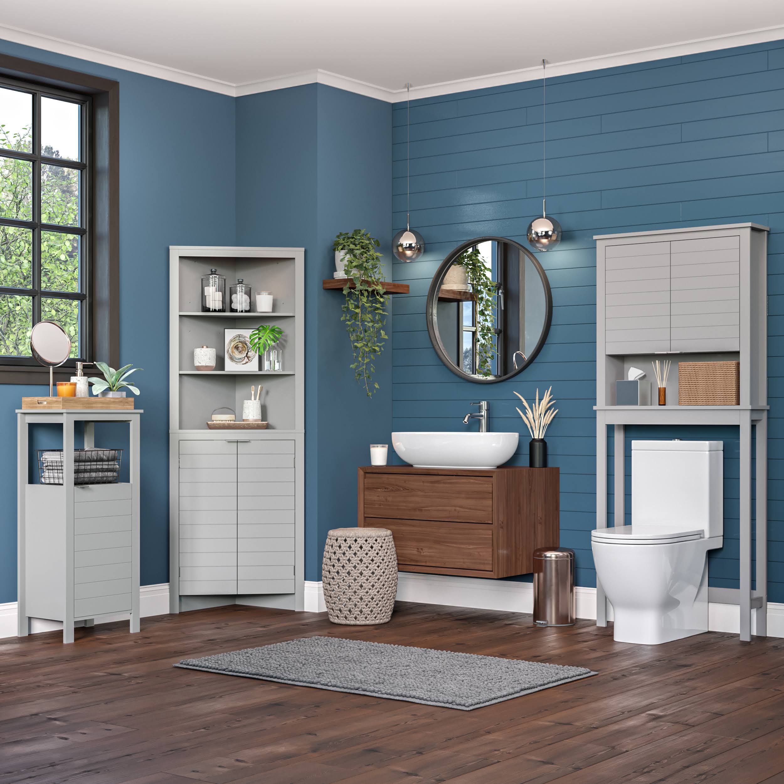 Riverridge Home Madison Tall Corner Cabinet - Gray