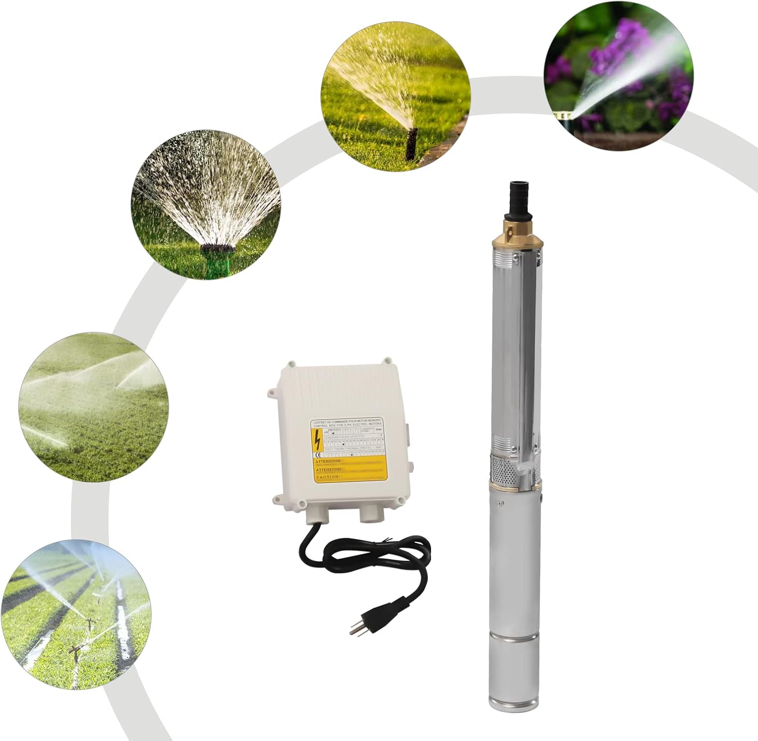 Submersible Pumps 3" OD Pipe 110V/60HZ 0.25KW 0.33HP Stainless Steel Submersible Well Pump Deep Well Pump