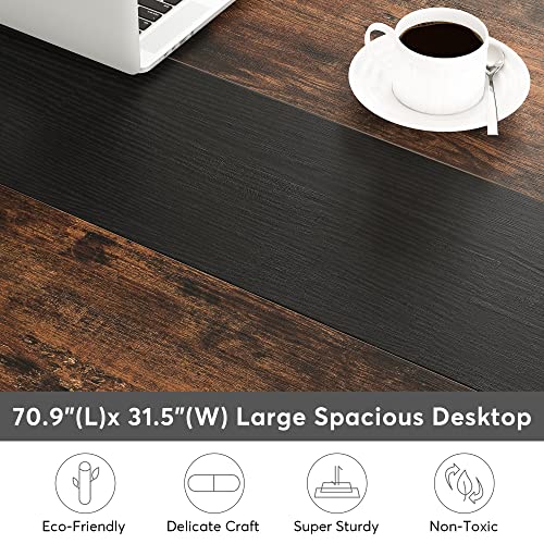 Tribesigns Modern Computer Desk, 63 x 31.5 inch Large Executive Office Desk Computer Table Study Writing Desk Workstation for Home Office, Spliced Desktop, White