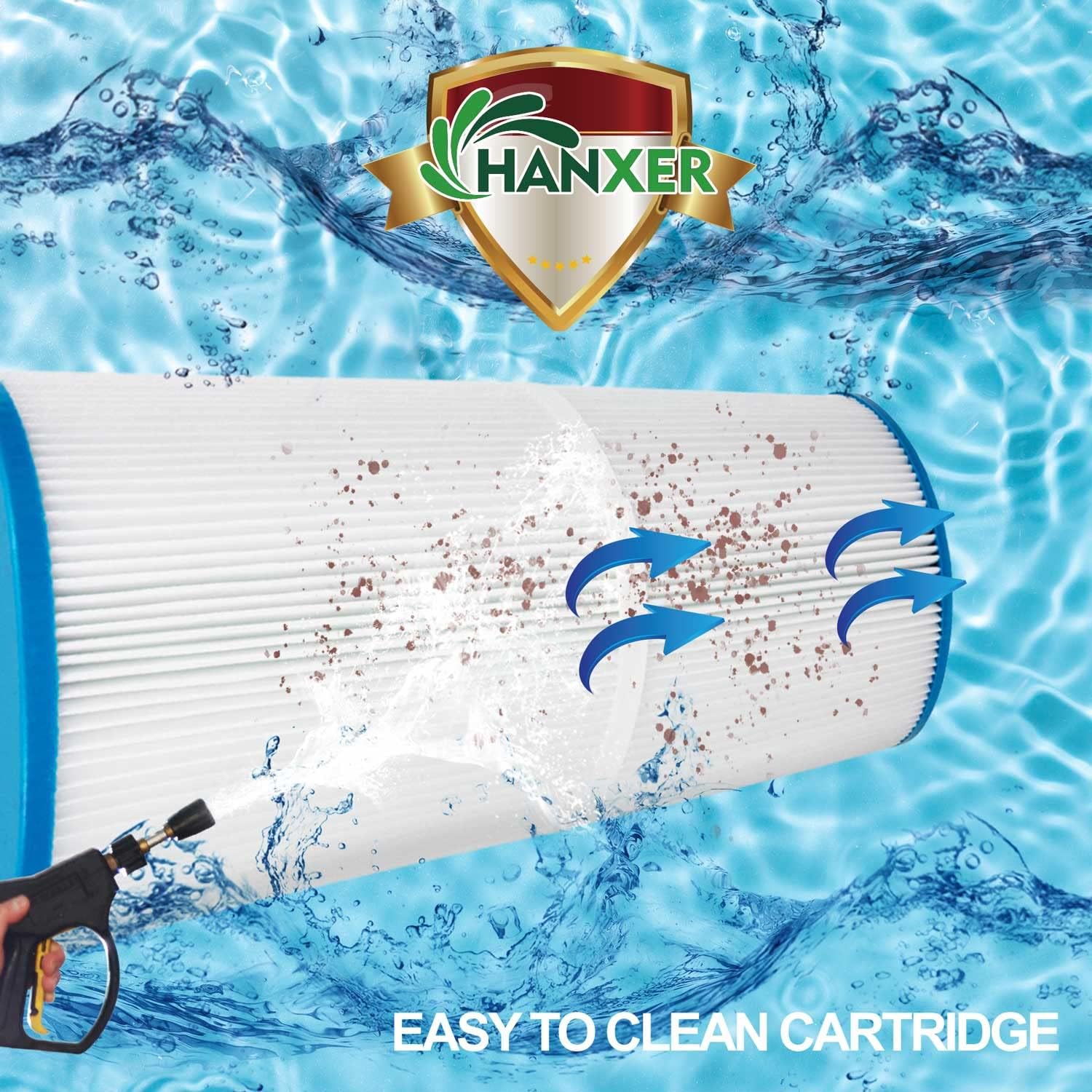 C-7471 Swimming Pool Filter Replaces for PCC105, Pentair CCP420, PCC105-PAK4, 178584, 817-0106, 160301, R173576, Filbur FC-1977, Darlly 71053 105 Sq.Ft Filter Cartridge, Pack of 4