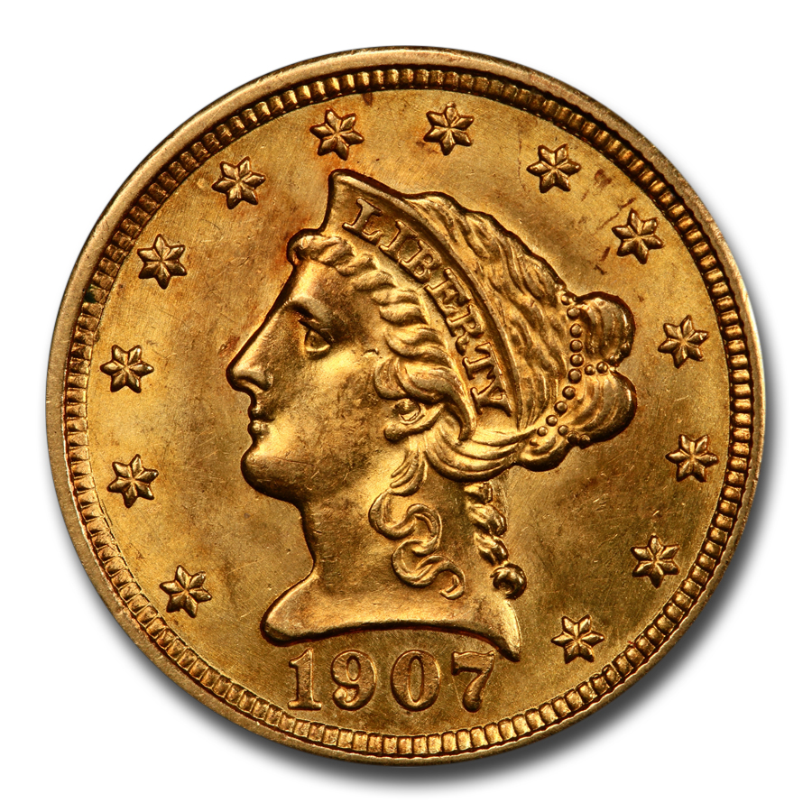 1907 $2.50 Liberty Gold Quarter Eagle MS-63 PCGS