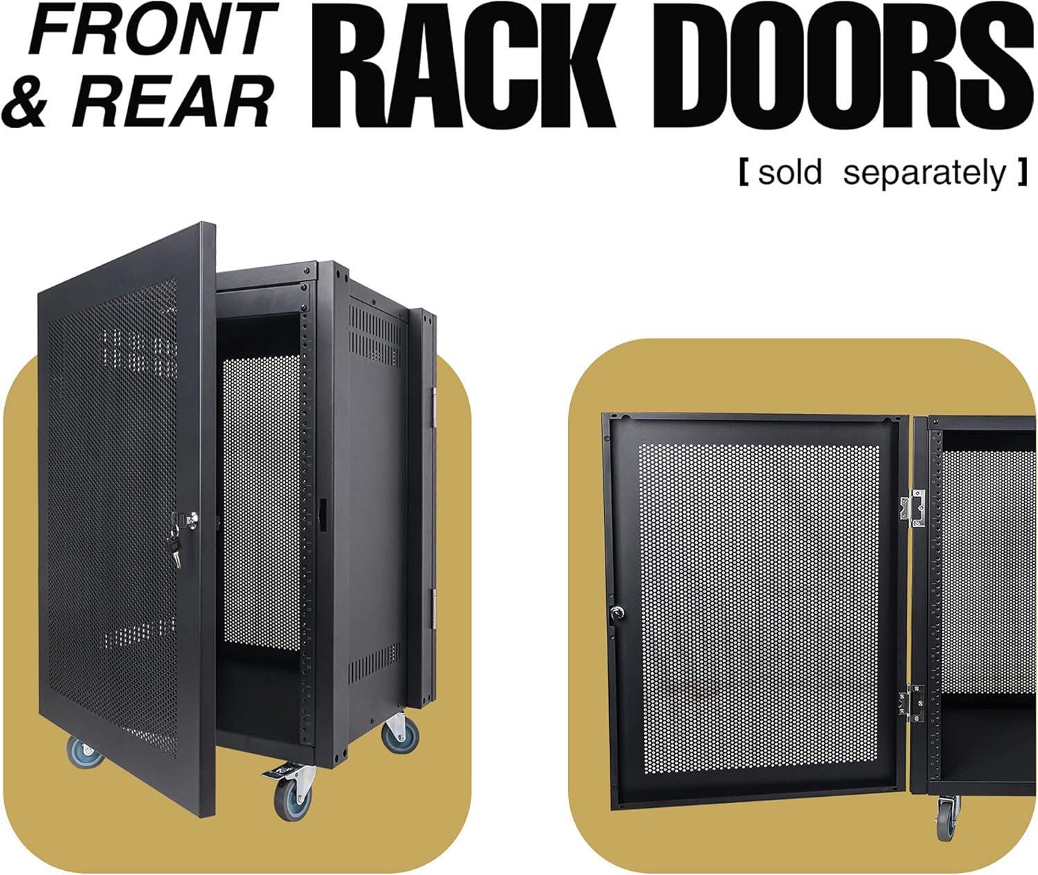 Sound Town 30U Universal Steel Rack, w/ 3 Locking Casters, Vented Side Panels for Audio Video, Server and Network Equipment (STRK-M30U)