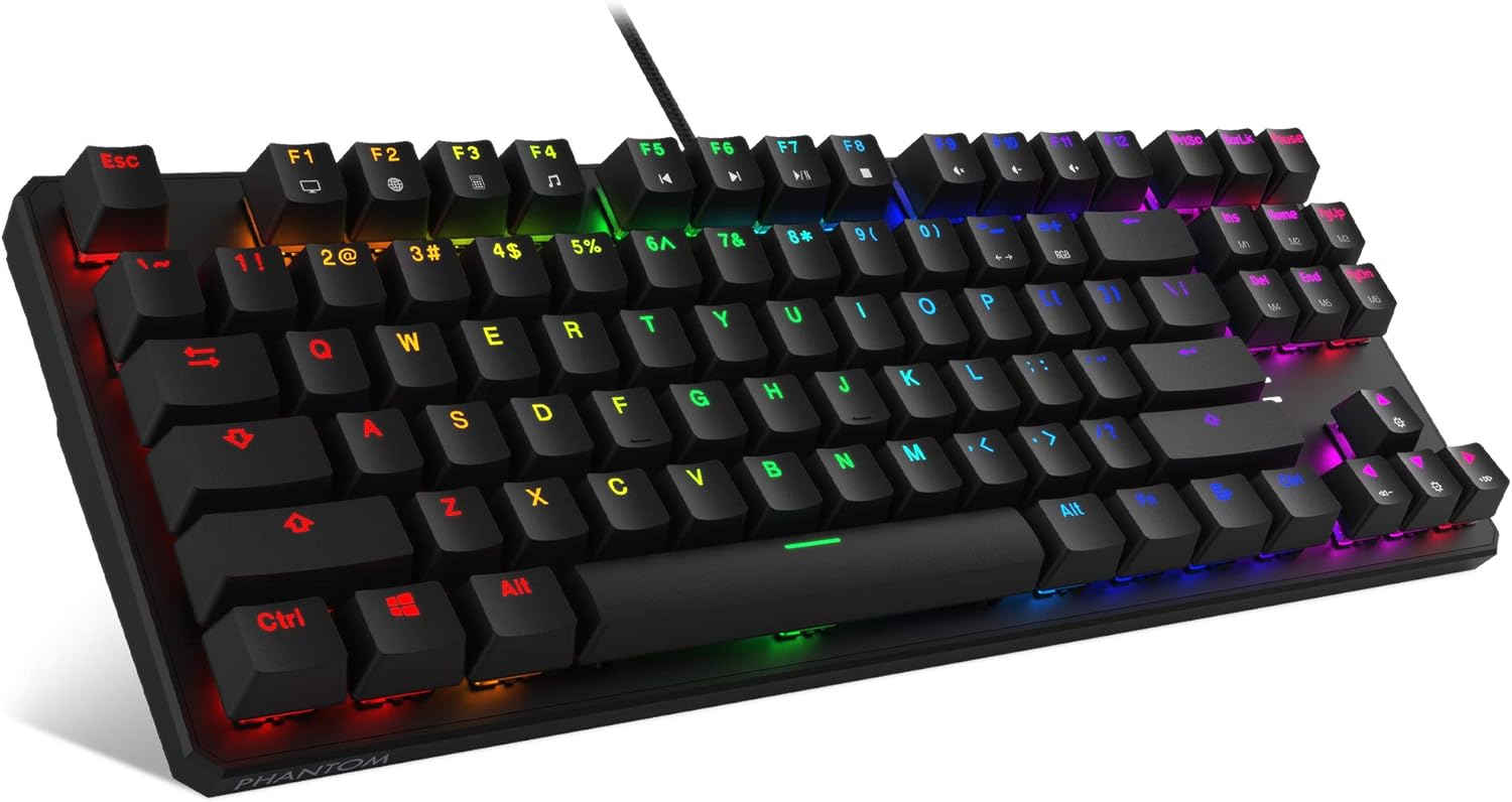 Tecware Phantom 87 Key Mechanical Keyboard, RGB led, Outemu Blue Switch