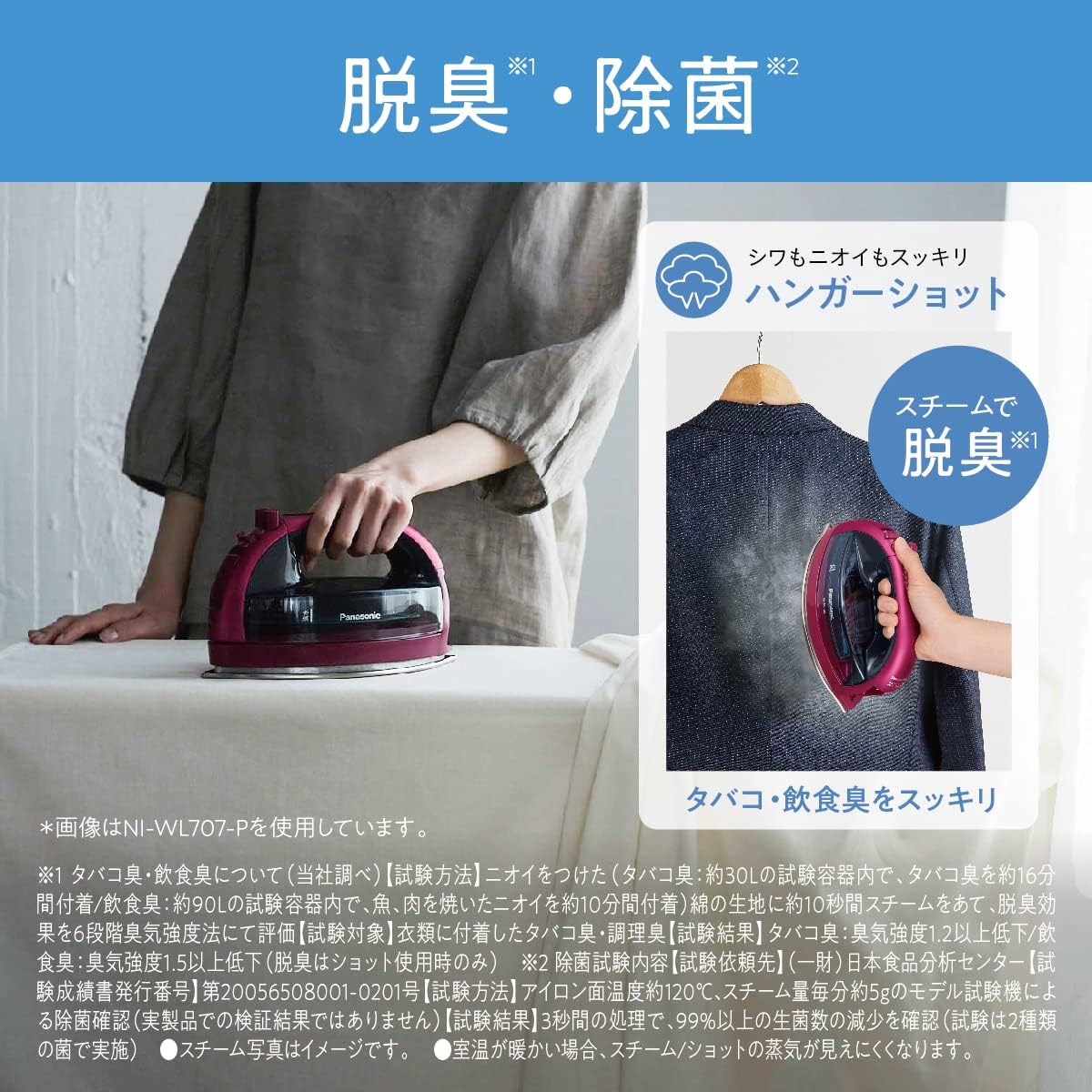 Panasonic NI-WL707-P Cordless Steam W Head Iron, Pink