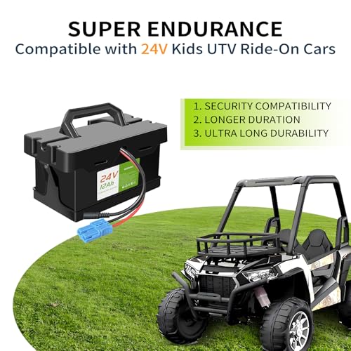 24V 12Ah Lithium Battery Replace Lead-Acid Battery 12FM7, for Dynacraft Realtree 24V UTVs Ride-On Cars & Toys - Lightweight & Long-Lasting