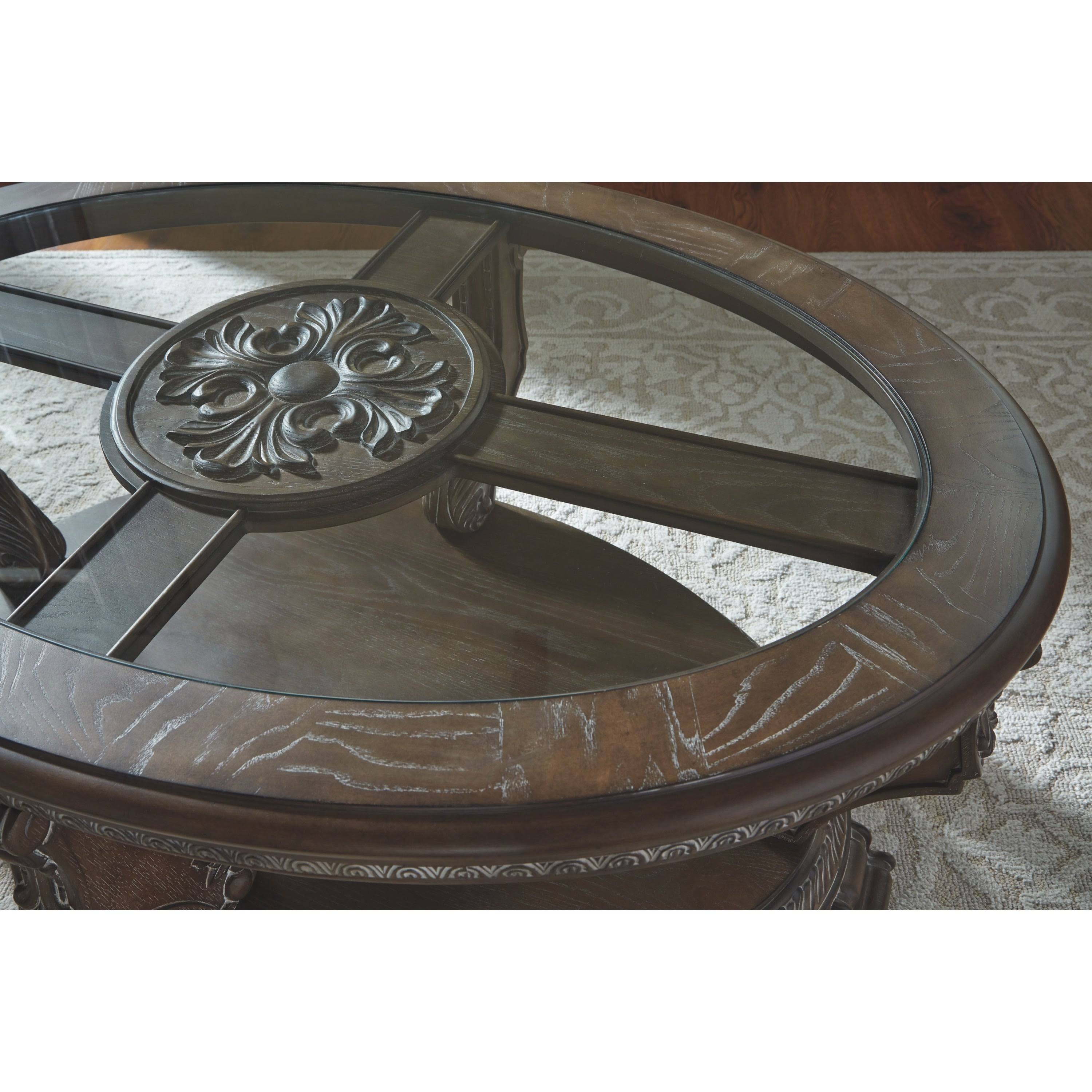 Signature Design by Ashley Charmond Brown Oval Cocktail Table