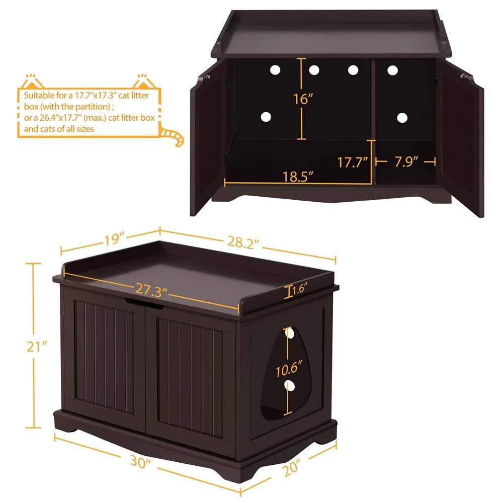 Yaheetech Cat Litter Box Enclosure Wooden Storage Side Table - Pet Supplies online store