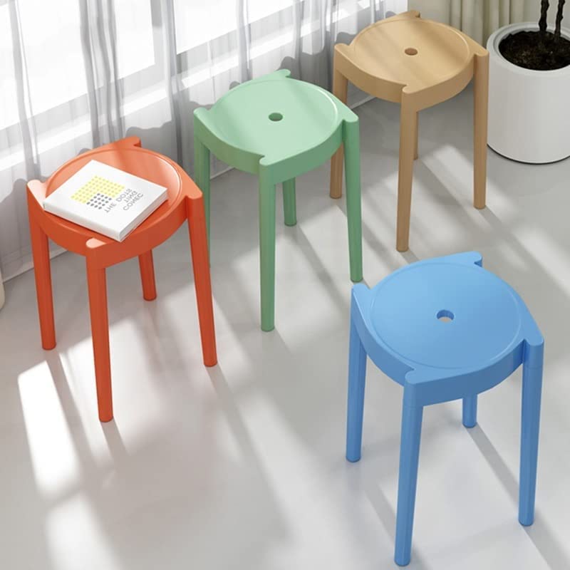 Dining Room Chairs Plastic High Stool Household Round Stool Stackable Dining Stool Table Bench Simple Stools Fashion Creative Bench Stool Latest Styles