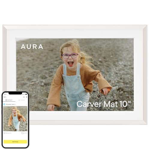 Aura Digital Picture Frame - 10.1" HD Mat Display | Wirecutter's Best Digital Frame for Gifting - Send Photos Directly from Your Phone from Anywhere | Quick & Easy Setup Over WiFi - Free App | Black