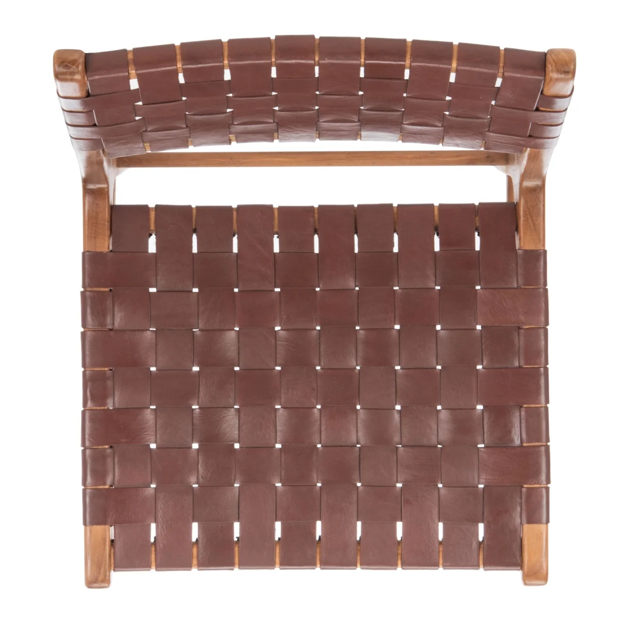 SAFAVIEH Taika Woven Leather Dining Chair, Cognac/Natural, Set of 2