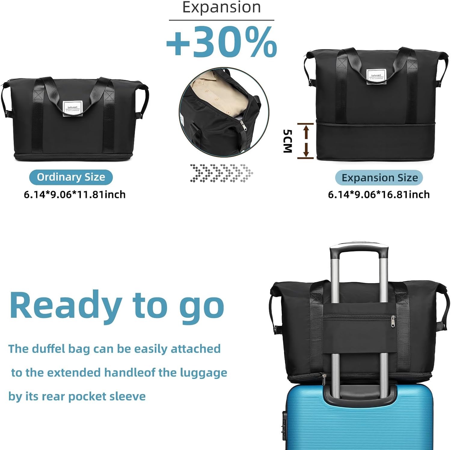 Luggage Sets 3 Piece, Expandable(Only 28inch) ABS Durable Suitcase with Travel Bag, Clearance Carry On Luggage Suitcase Set with 360° Spinner Wheels for Women Men, Blue
