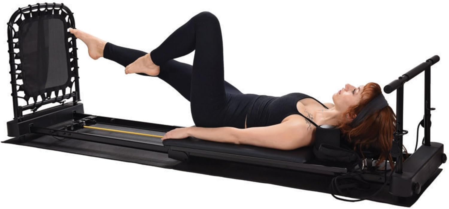 Stamina Products Pilates Home Studio Foldable Reformer, Complete Workout System for Fitness Enthusiasts, All in One Pilates Experience, Black