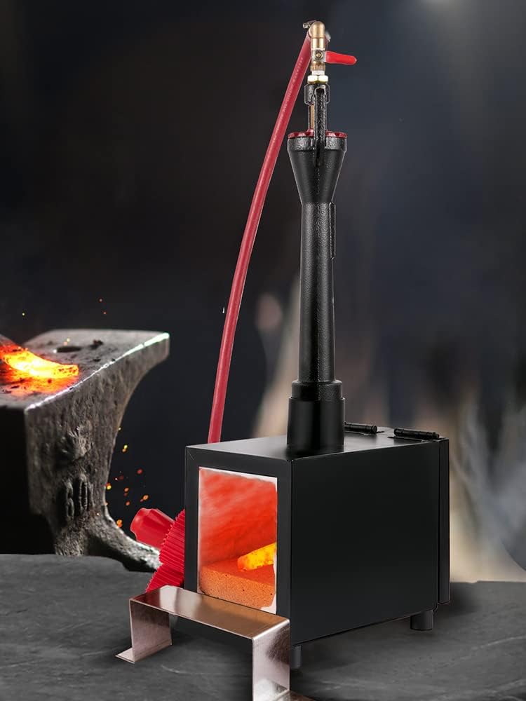 VEVOR Propane Gas Forge Single Burners with Single Durable Door, Blacksmithing Forge Square Large Capacity, Square Propane Burner Forge for Knife and Tool Making