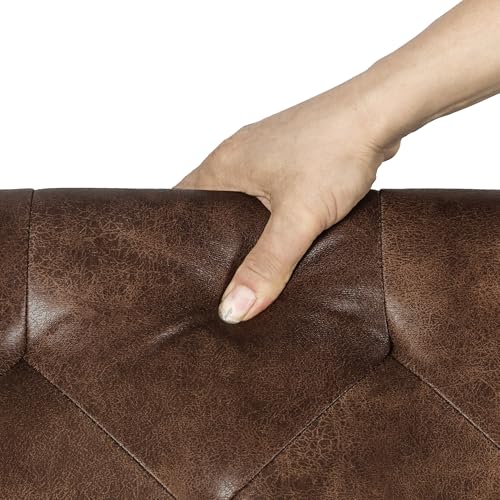 Fabric Storage Ottoman, 28.3" Large Square Ottoman Coffee Table with Storage, Upholstered Oversized Ottoman for Living Room (Dark Gray)