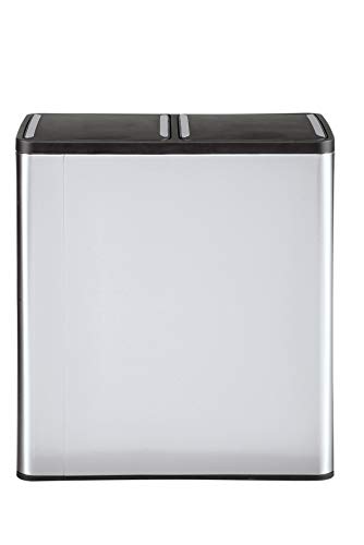 The Step N' Sort 18.5 Gallon Extra Large Capacity, Soft-Step, Dual Trash and Recycling Bin with Removable Inner Bins, Grey